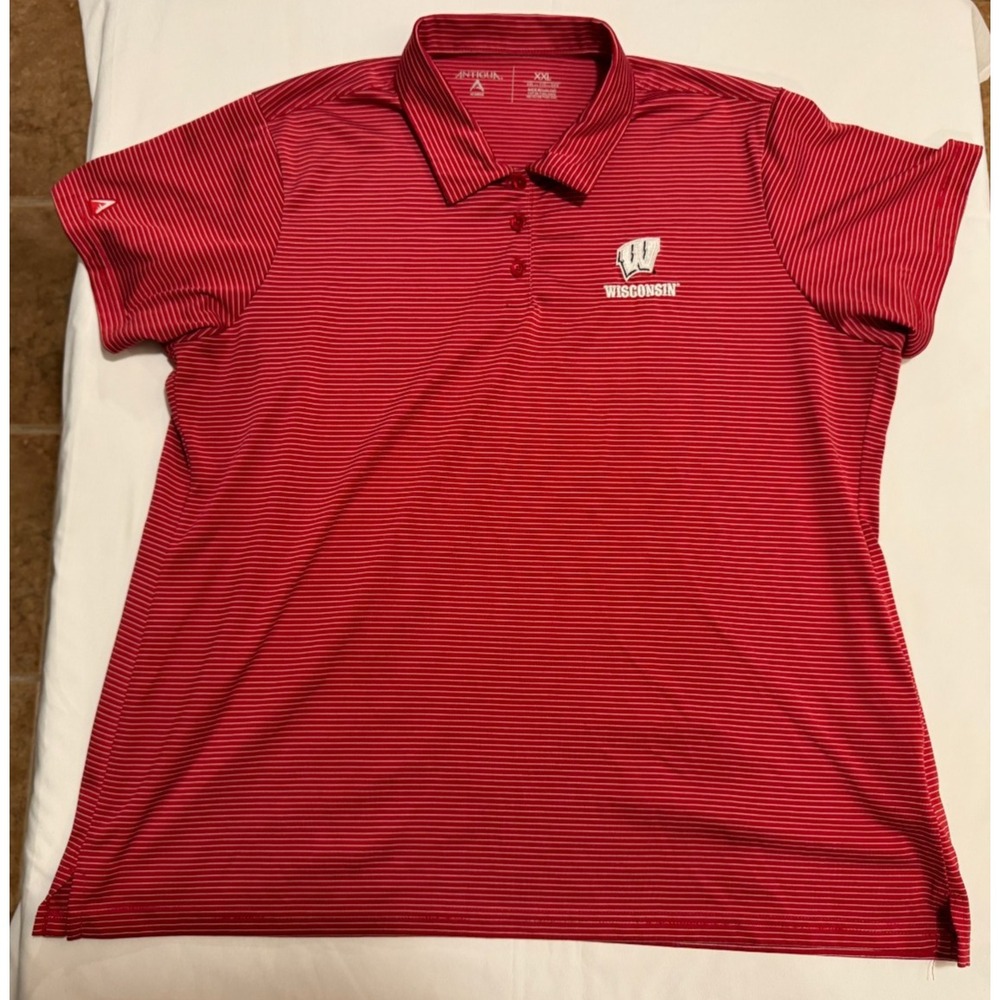 University of Wisconsin Antigua Women's Polo Shirt - Red - Size XXL - Polyester